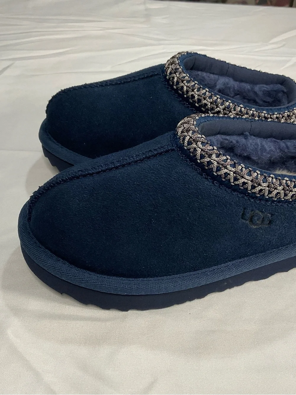 UGG Kids Navy Blue Slip-On Cozy Clog Slippers